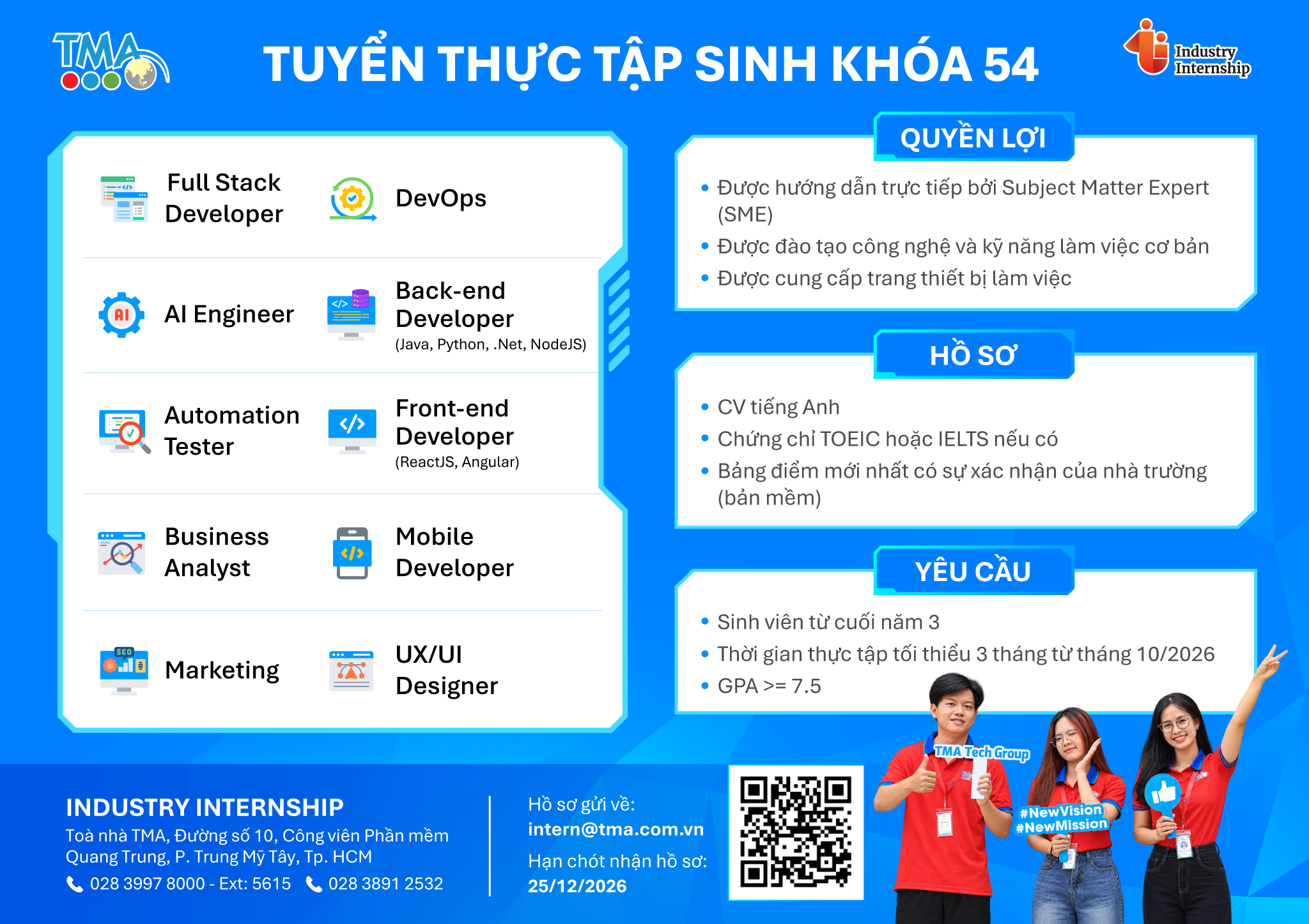 TMA tuyển dụng sinh viên thực tập – Khóa 54