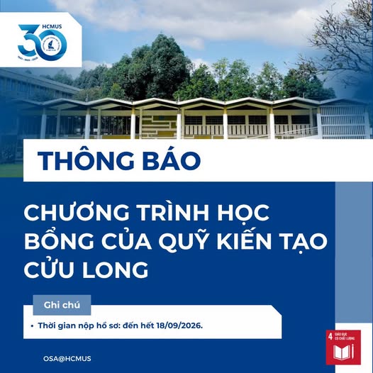 Chương trình Học bổng của Quỹ Kiến tạo Cửu Long