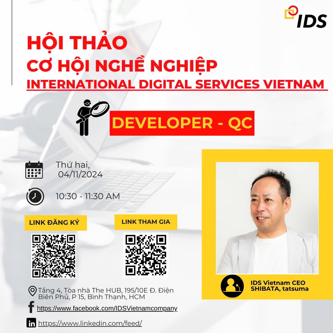 HỘI THẢO TRỰC TUYẾN “CƠ HỘI NGHỀ NGHIỆP TẠI INTERNATIONAL DIGITAL SERVICES VIETNAM”