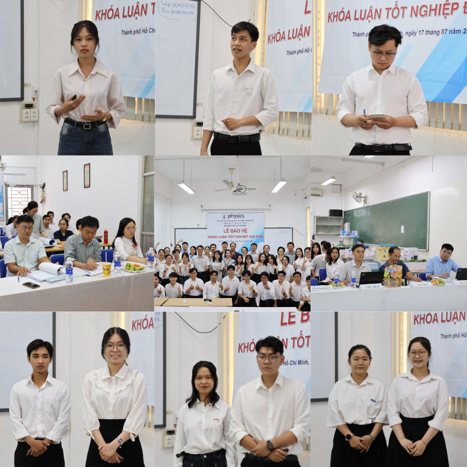 Bảo vệ khóa luận tốt nghiệp chuyên ngành Vật lý Tin học khóa 2021