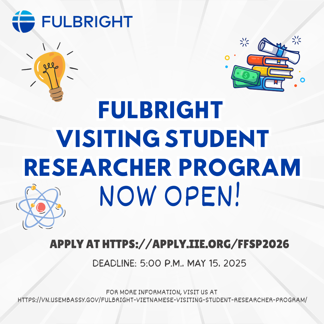 THÔNG BÁO HỌC BỔNG NGHIÊN CỨU SINH FULBRIGHT 2026-2027