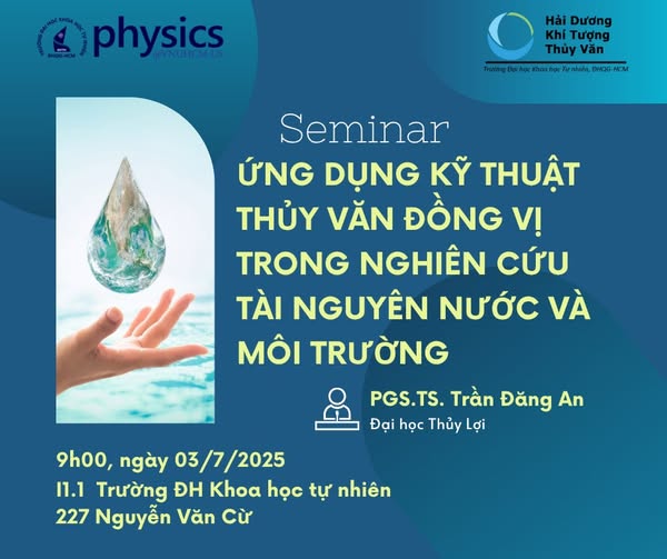 [Thông báo] Seminar khoa học Bộ môn Hải dương - Khí tượng - Thủy văn