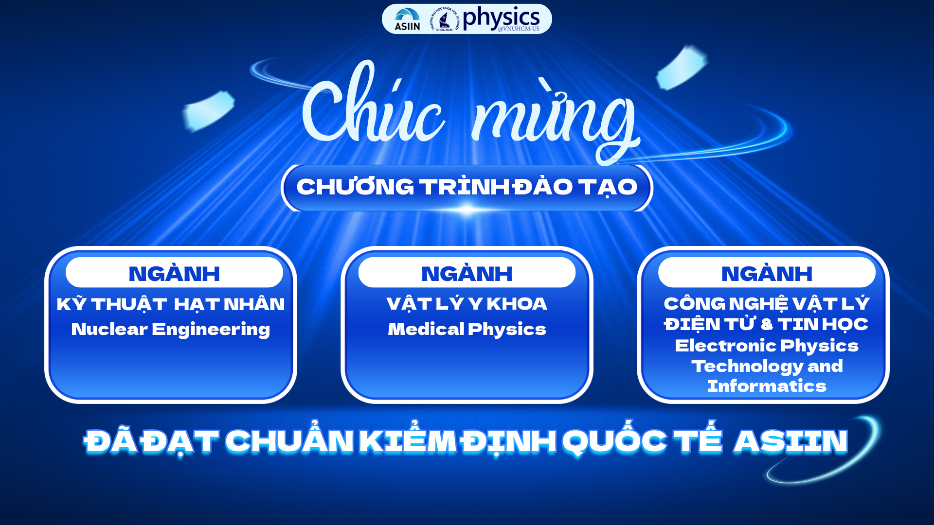 Khoa Vật lý – Vật lý kỹ thuật đạt chứng nhận kiểm định quốc tế ASIIN cho 03 chương trình đào tạo