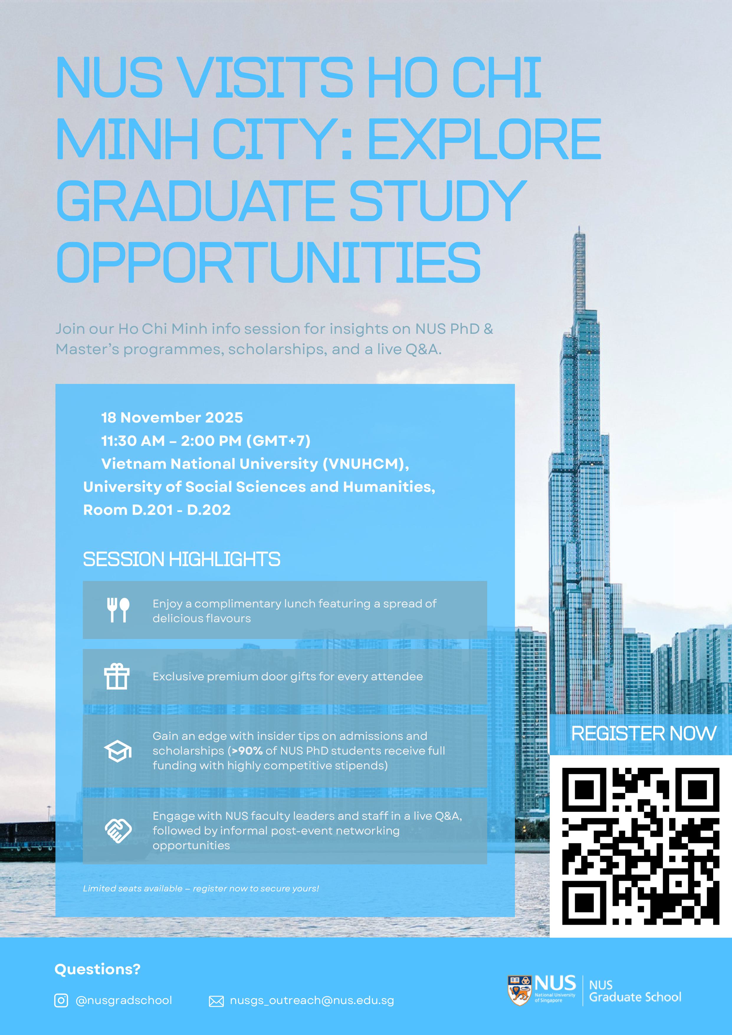 [HTTT] Buổi chia sẻ thông tin chương trình sau đại học từ Đại học Quốc gia Singapore (NUS)