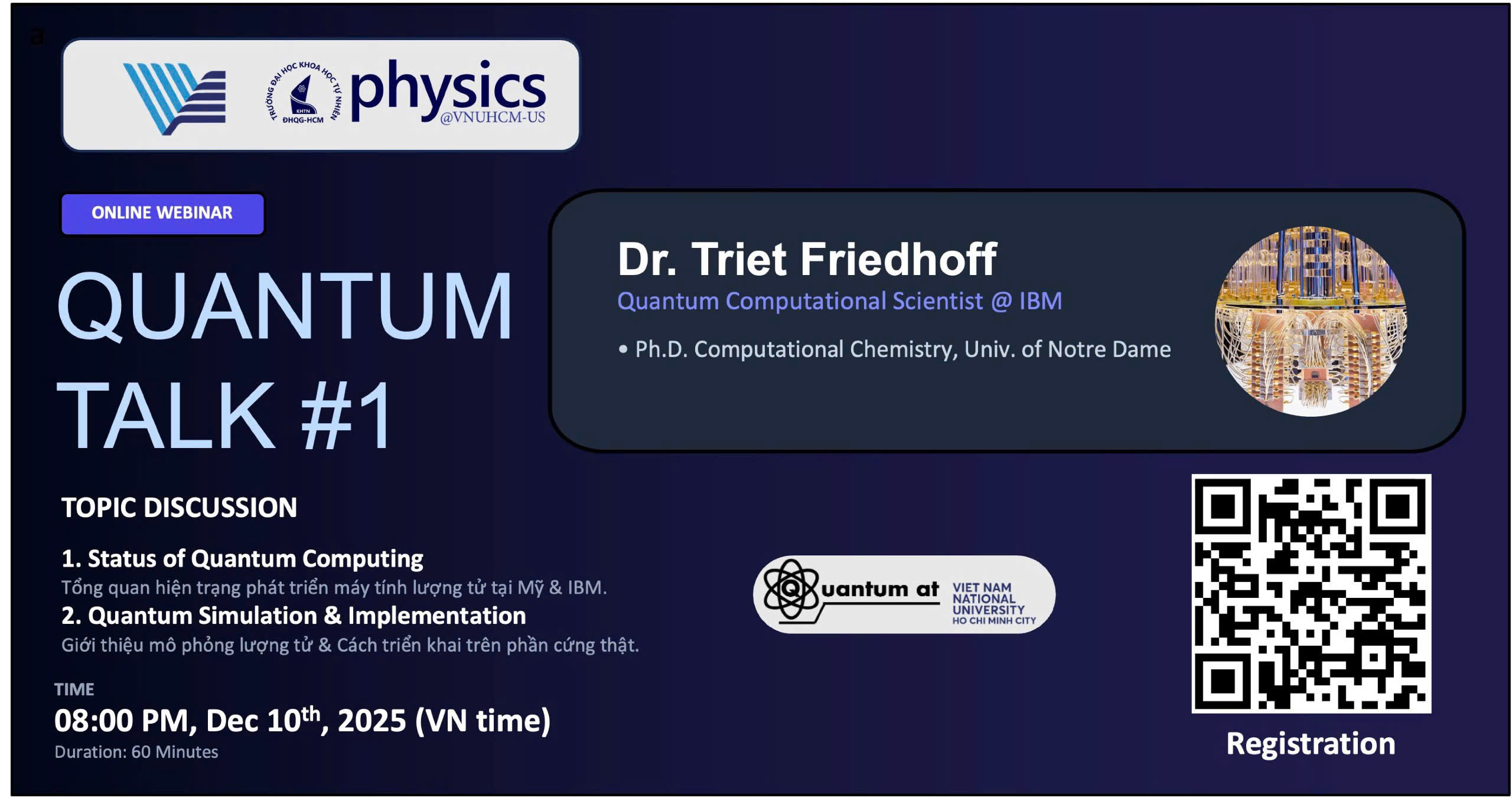 Quantum Talk  kỳ 1: Seminar trực tuyến về Khoa học và Công nghệ Lượng tử