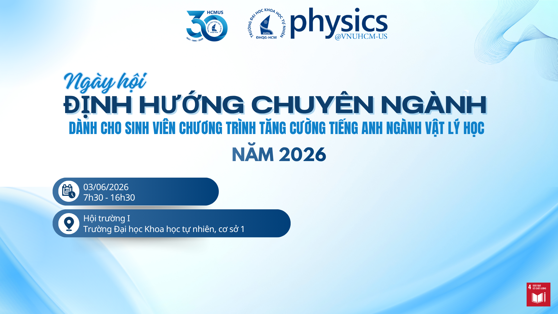 Ngày hội định hướng chuyên ngành dành cho sinh viên chương trình Tăng cường tiếng Anh ngành Vật lý học