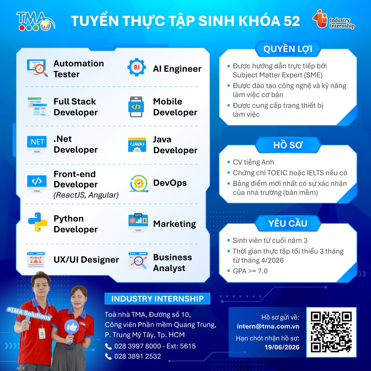 Chương trình tuyển thực tập sinh Khóa 52 của TMA Solutions