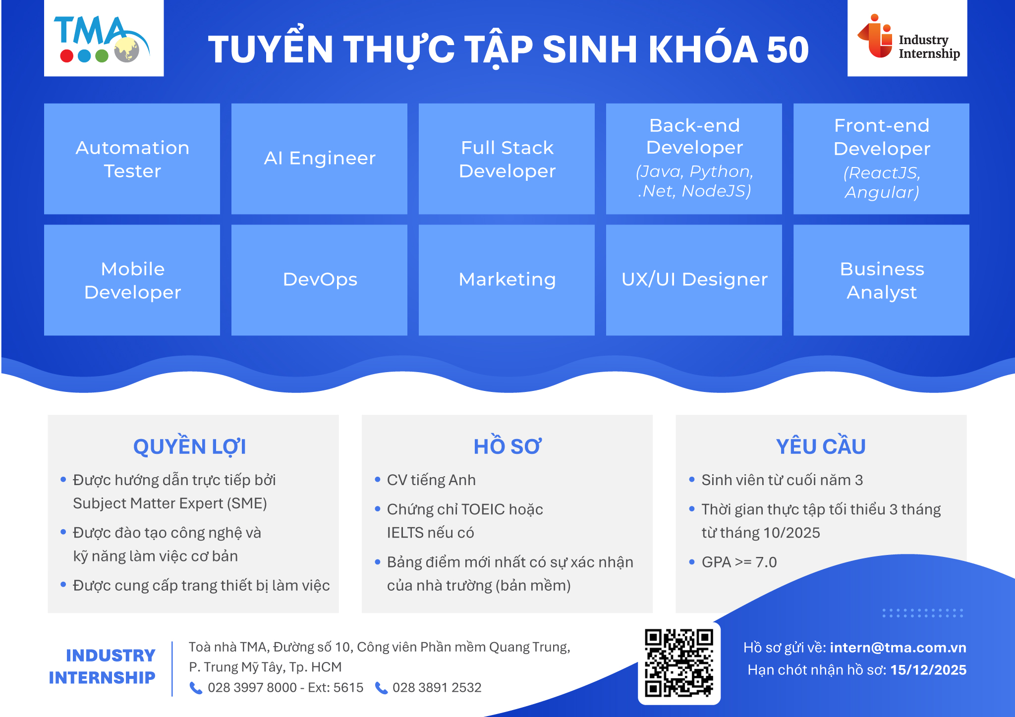 Chương trình tuyển thực tập sinh Khóa 50 của TMA Solutions